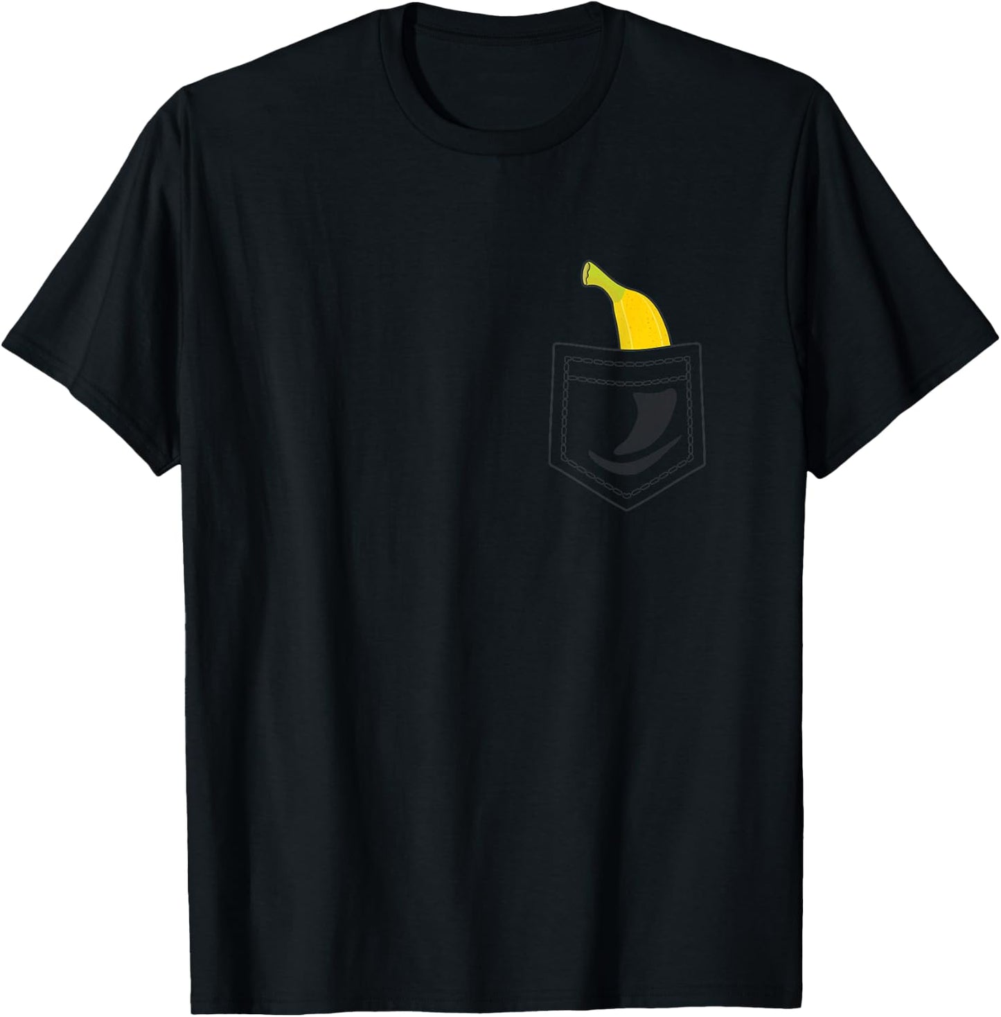 Banana in Pocket Banana Lover Small T-Shirt - T-Shirt | Black