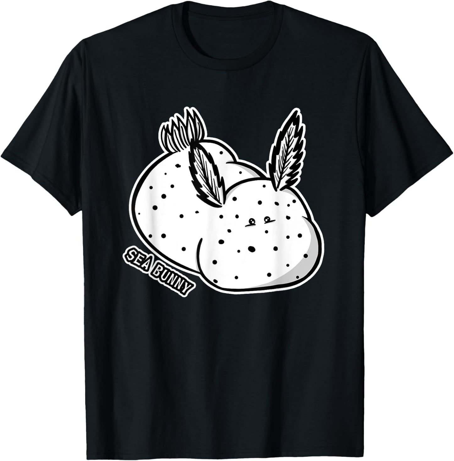 Sea Bunny Cute Ocean Kawaii Slug Jorunna Parva Biologist T-Shirt - T-Shirt | Black
