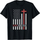 USA Flag Patriotic American Gift Faith Over Fear Prayer T-Shirt - T-Shirt | Black