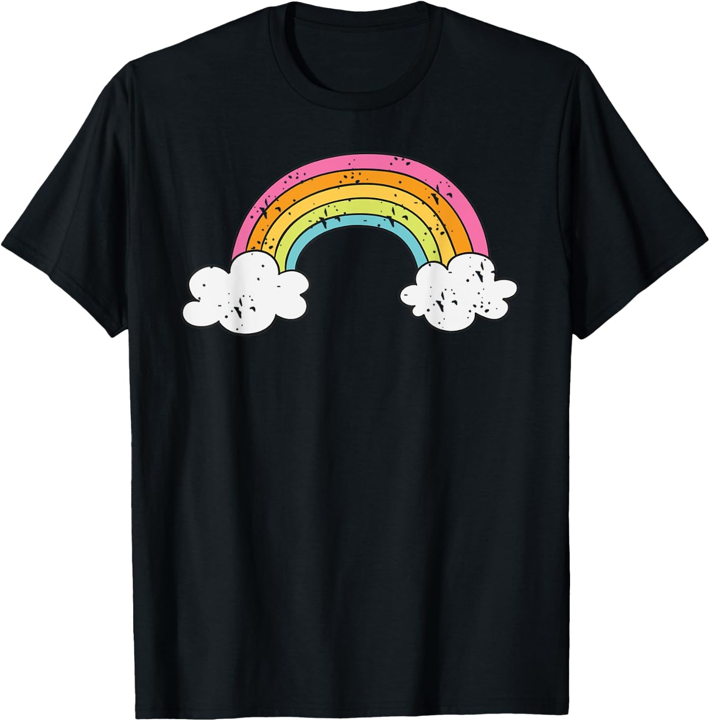 Cool Elegant Rainbow Vintage Retro 80's Style Gift T-Shirt - T-Shirt | Black