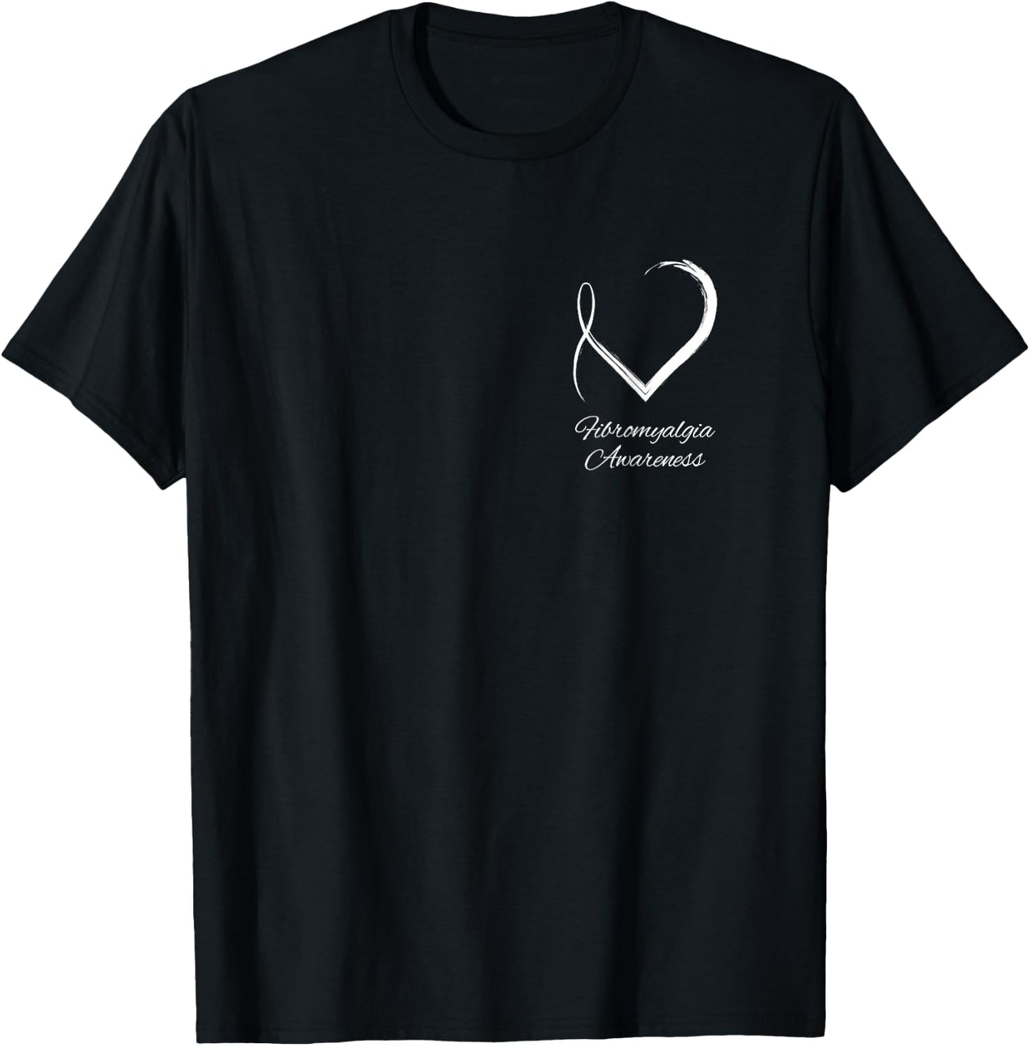 Subtle Fibromyalgia Heart, Fibromyalgia Awareness T-Shirt - T-Shirt | Black