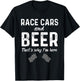 Race Cars Women Racing Checkered Flag Men Fast Cars Beer T-Shirt - T-Shirt | Black