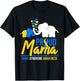 Proud Mama Mom Down Syndrome Awareness Day Cute Elephant T21 T-Shirt - T-Shirt | Black