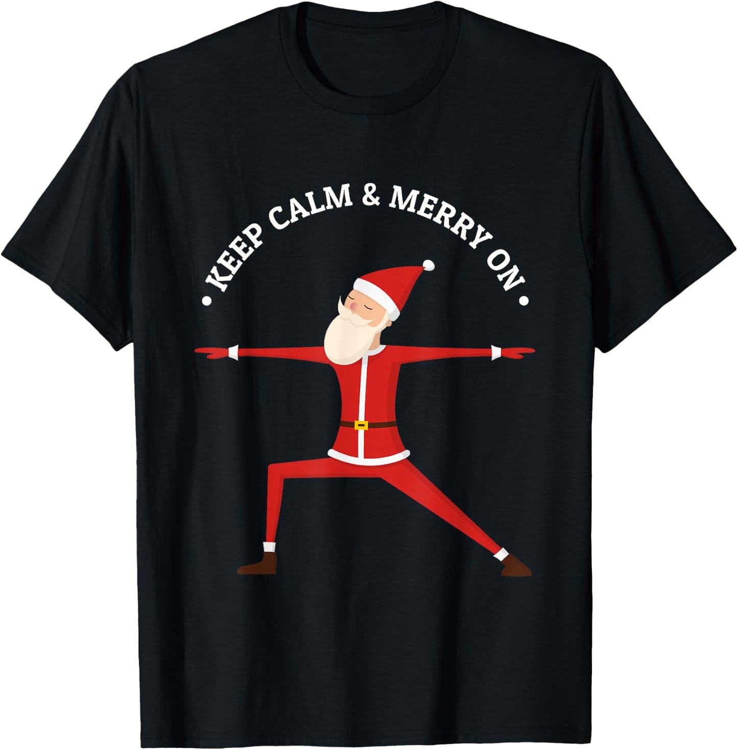 Yoga Fans Merry Christmas Stress Santa Meditation Namaste T-Shirt - T-Shirt | Black