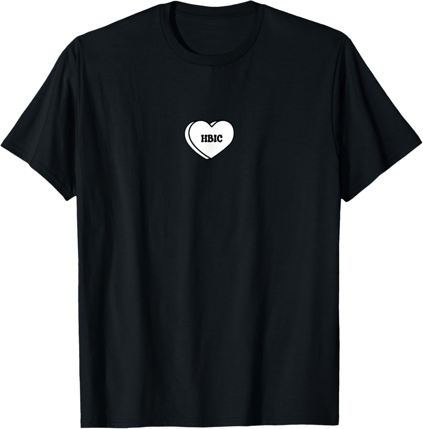 HBIC Love Heart Valentines Candy Trendy Female Entrepreneur T-Shirt - T-Shirt | Black