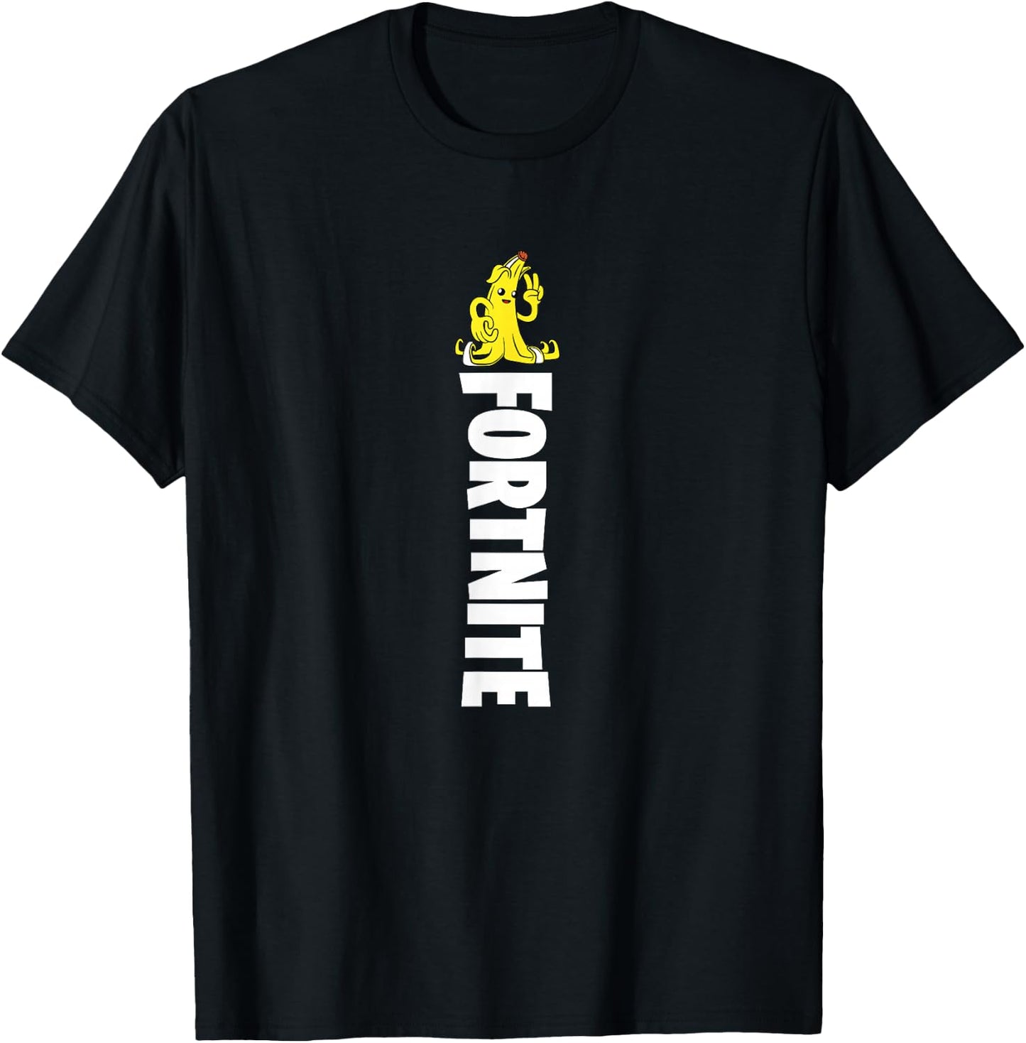 Fortnite Peely Peace Vertical Logo T-Shirt - T-Shirt | Black