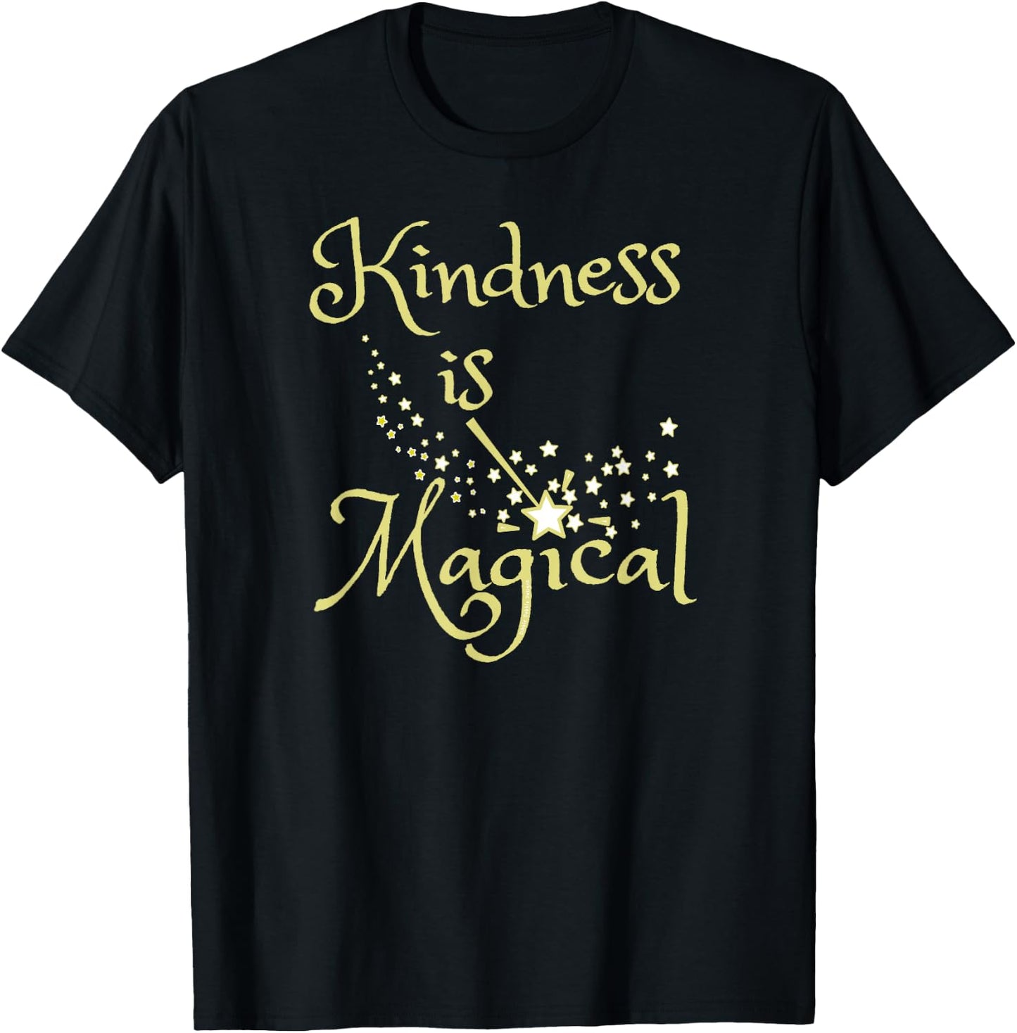 Magic Wand Kindness is Magical Positive Message T-Shirt - T-Shirt | Black