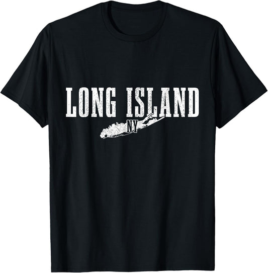Long Island New York NY Vintage USA America Souvenir T-Shirt - T-Shirt | Black
