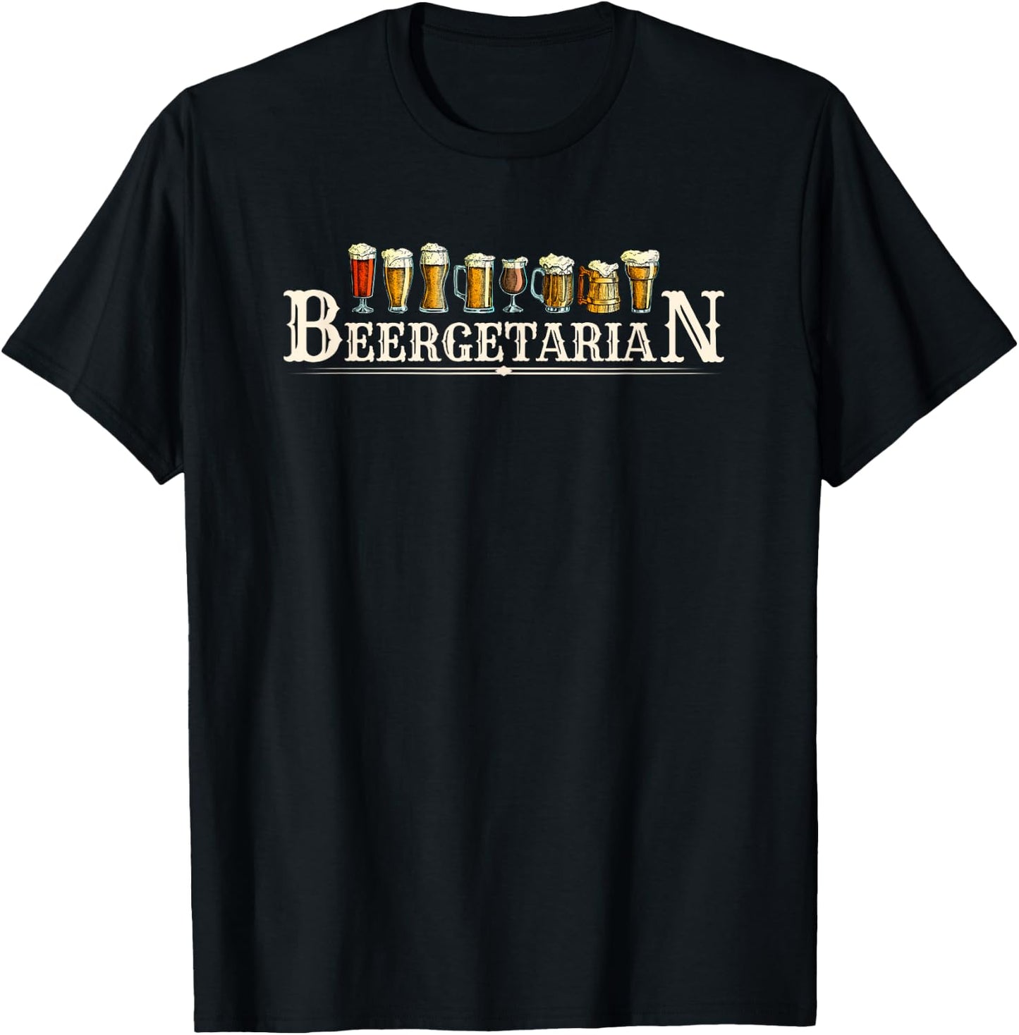 Beergetarian Funny Brewer Craft Beer Lovers Drinking T-Shirt - T-Shirt | Black