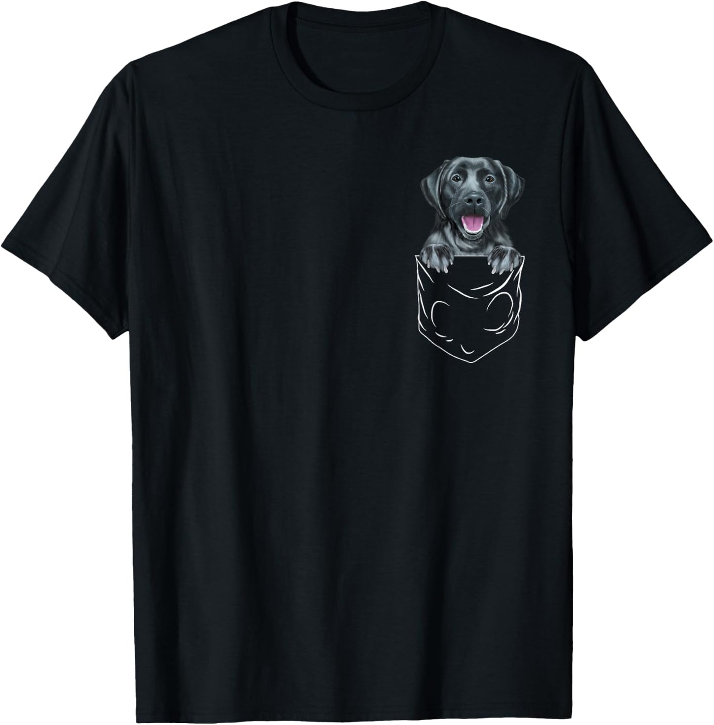 Dog In Pocket Black Labrador Retriever Funny Dog Lover Men Women Kids T-Shirt - T-Shirt | Black