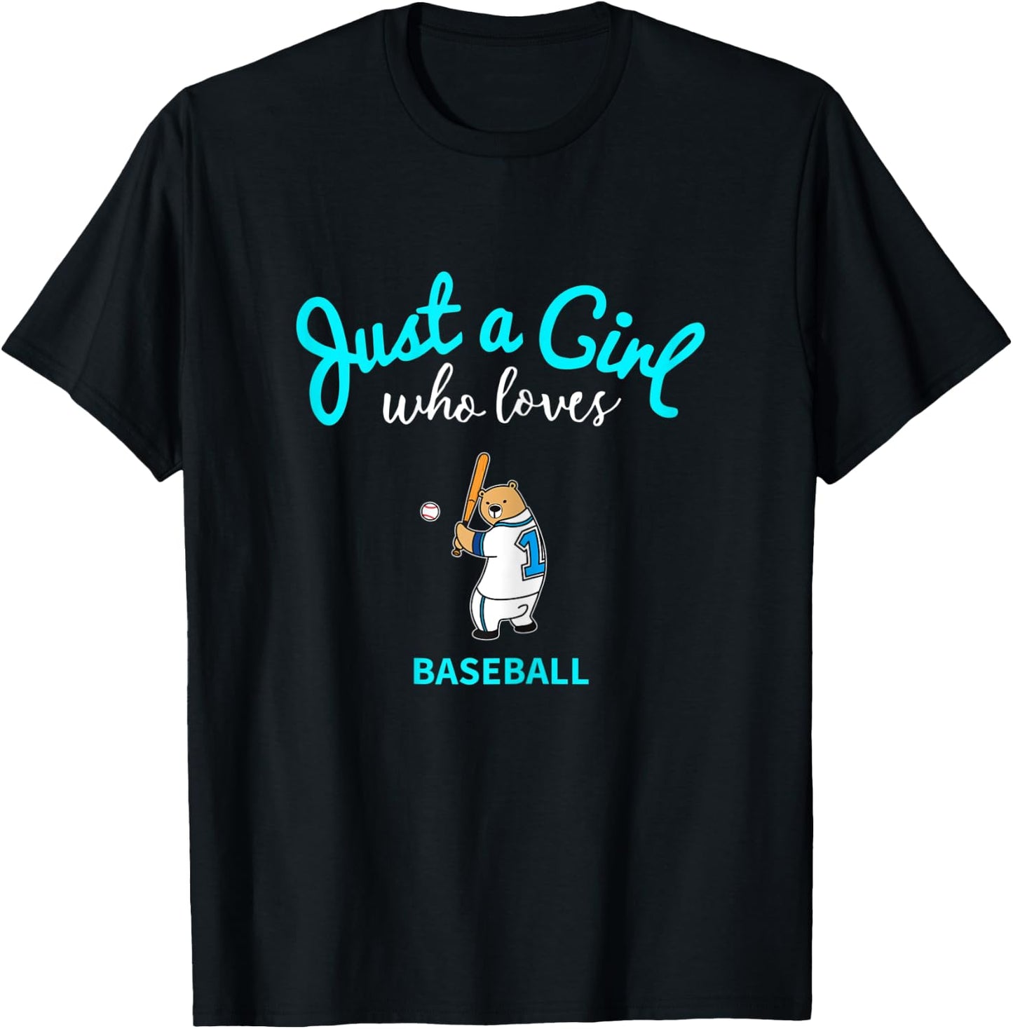 Baseball Shirt for Girls | Kids Baseball T-Shirt - T-Shirt | Black