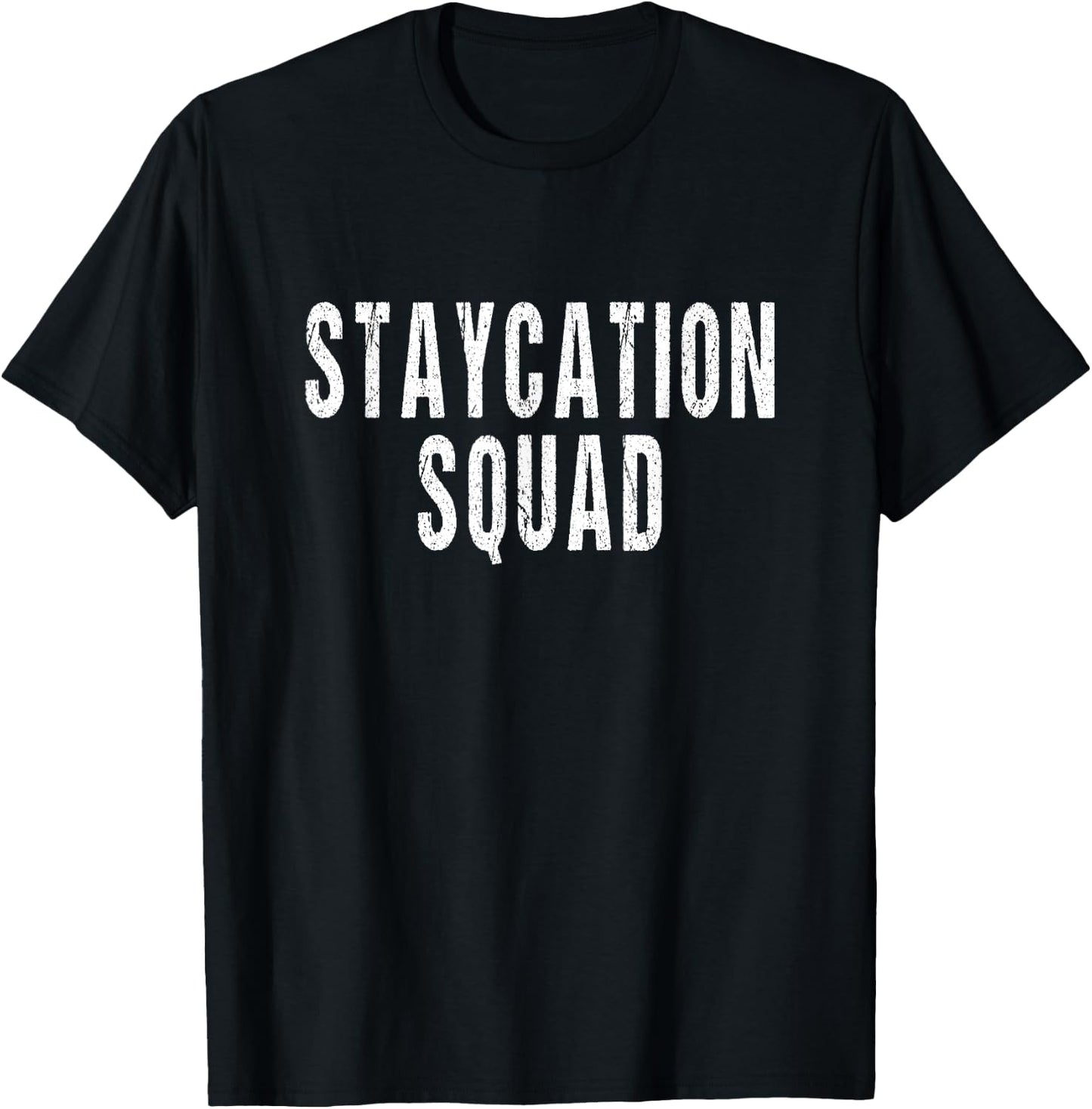 Staycation Vacation - Retro Staycation Squad T-Shirt - T-Shirt | Black