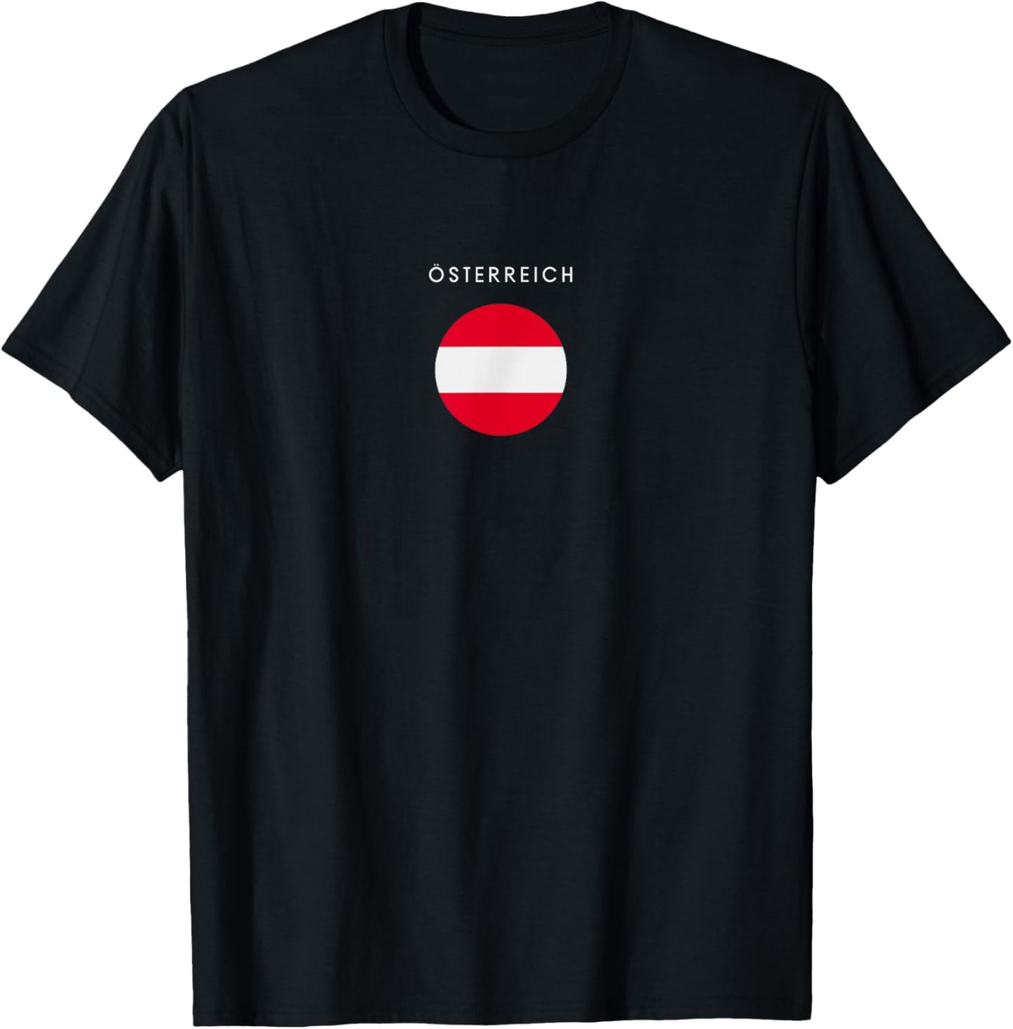 Osterreich Flag - Minimalist Souvenir World Travel Lover T-Shirt - T-Shirt | Black