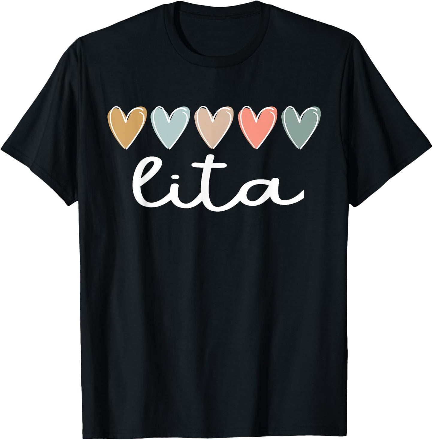 Lita Hearts Lita Grandma Lita Grandmother T-Shirt - T-Shirt | Black