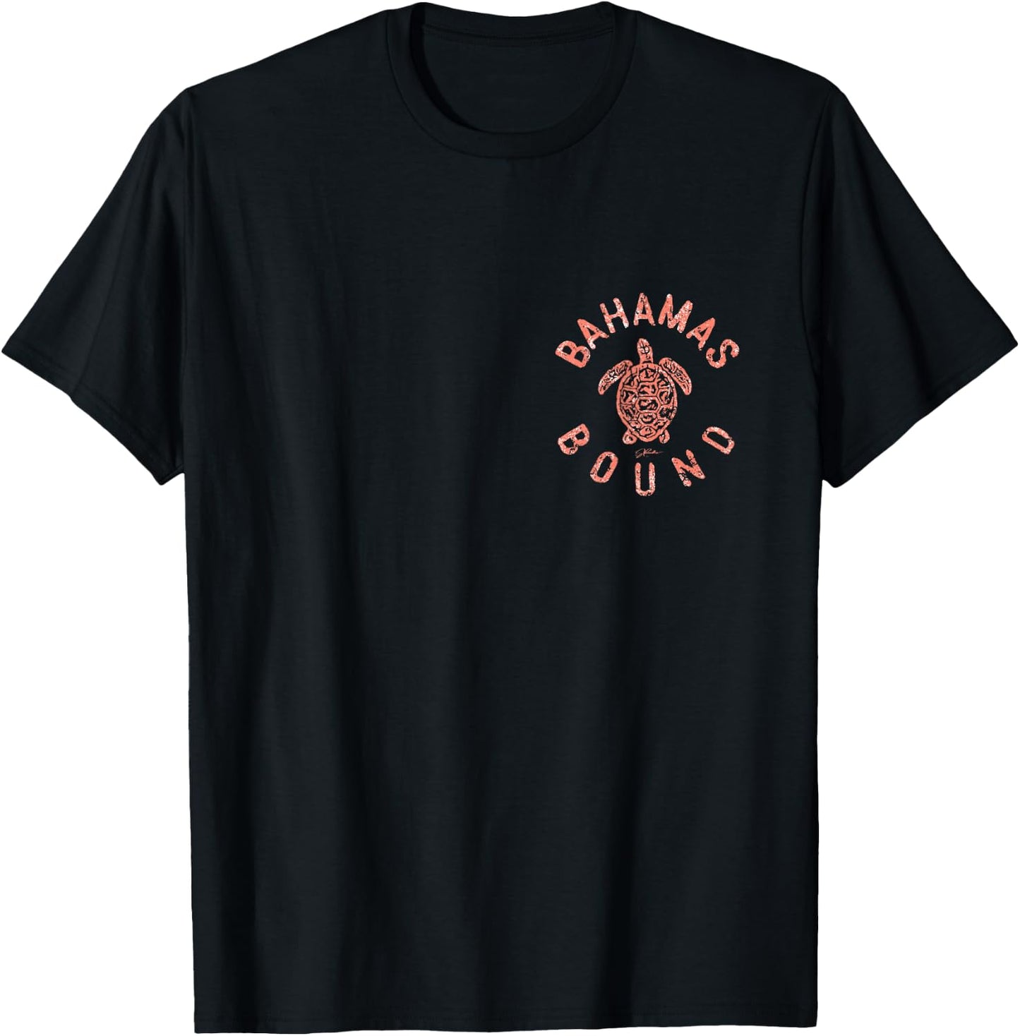 JCombs: Bahamas Bound Sea Turtle, Beach (2-Sided) T-Shirt - T-Shirt | Black