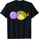 Funny Cute Kawaii Blowfish Pufferfish Gum Bubble T-Shirt - T-Shirt | Black