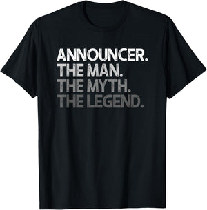 Announcer Gifts Men's Black Modern Sports T-Shirt - T-Shirt | Black