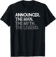 Announcer Gifts Men's Black Modern Sports T-Shirt - T-Shirt | Black