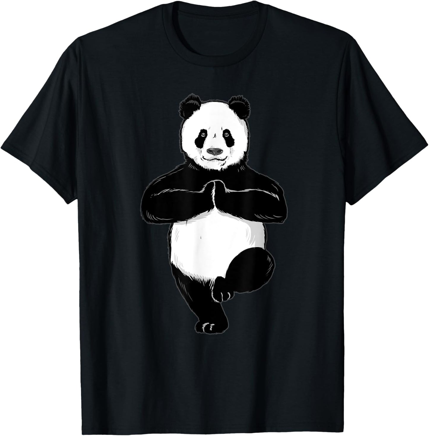 The Mountain Funny Spiritual Yoga Panda Kids Adults T-Shirt - T-Shirt | Black