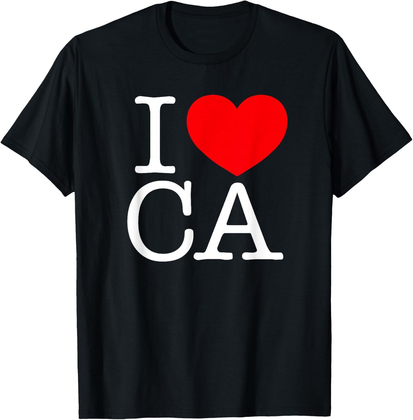 I Love (Heart) CA T-Shirt - T-Shirt | Black