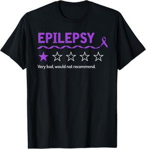Epilepsy Review Very Bad Would Not Recommend 1 Star Rating T-Shirt - T-Shirt | Black