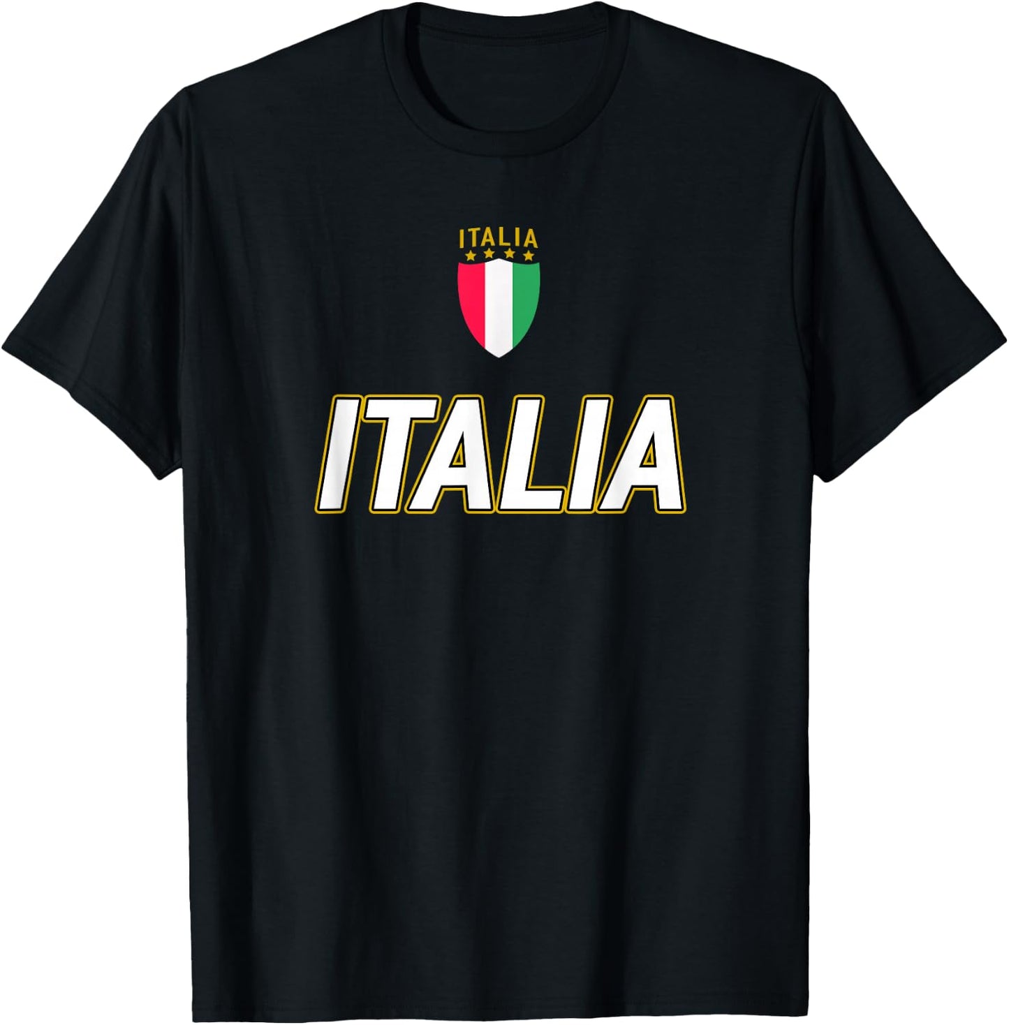 Italia Design, Italian Soccer Jersey Style, Italy Pride T-Shirt - T-Shirt | Black