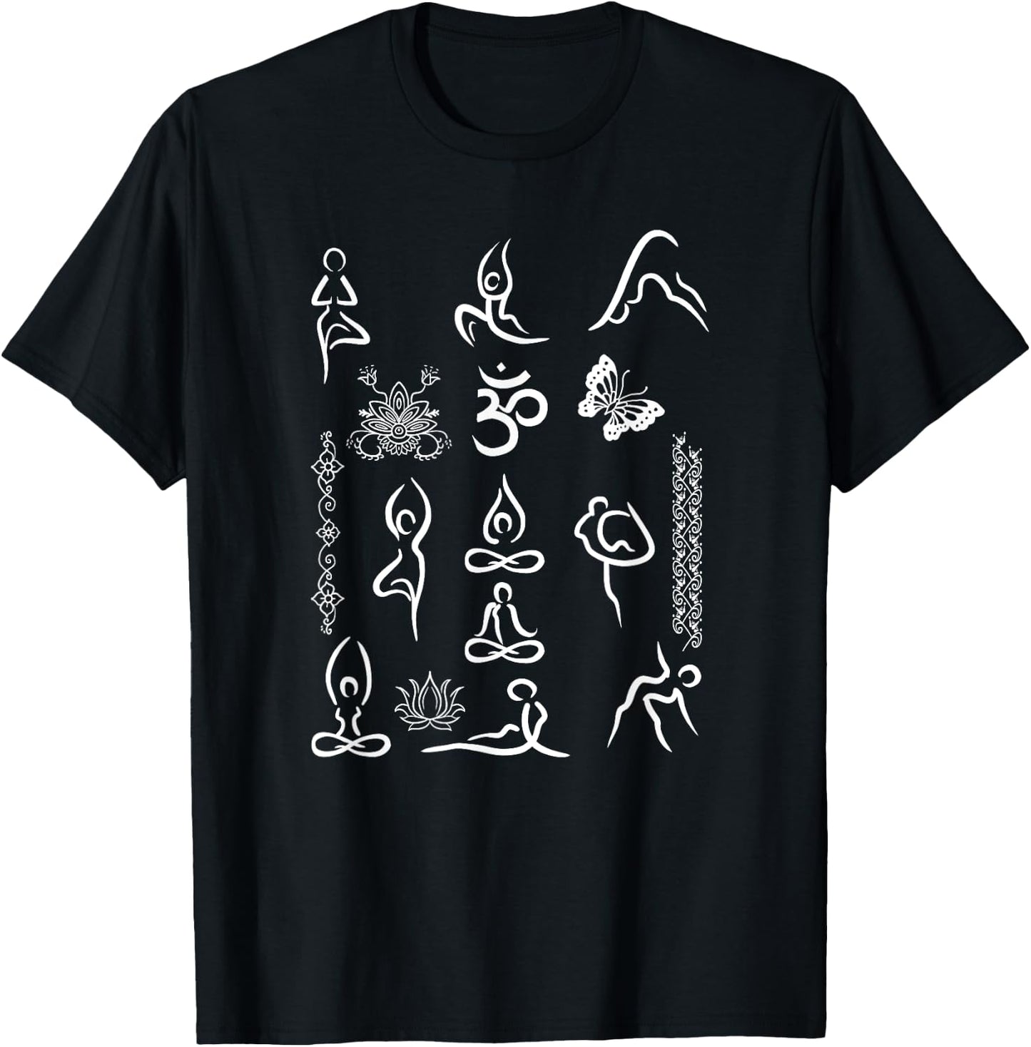 Yoga Lotus Position Asana Om Namaste Yogi Meditation Gift T-Shirt - T-Shirt | Black