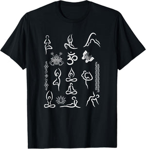 Yoga Lotus Position Asana Om Namaste Yogi Meditation Gift T-Shirt - T-Shirt | Black