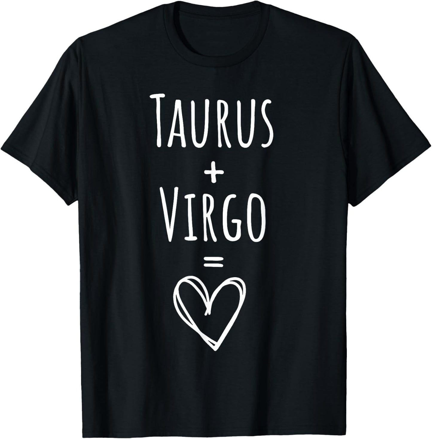Taurus and Virgo Couple Matching Zodiac Sign T-Shirt - T-Shirt | Black