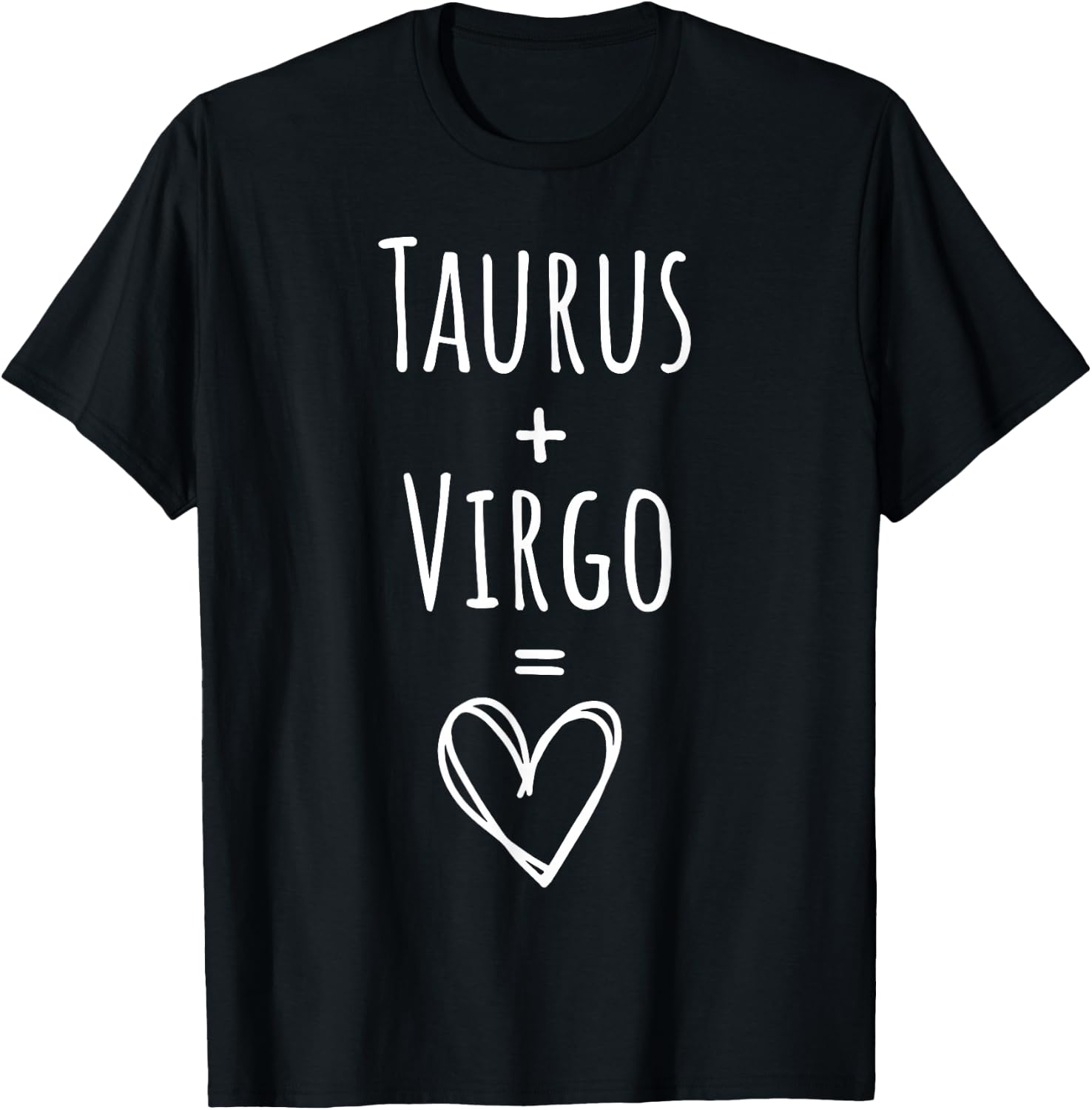 Taurus and Virgo Couple Matching Zodiac Sign T-Shirt - T-Shirt | Black