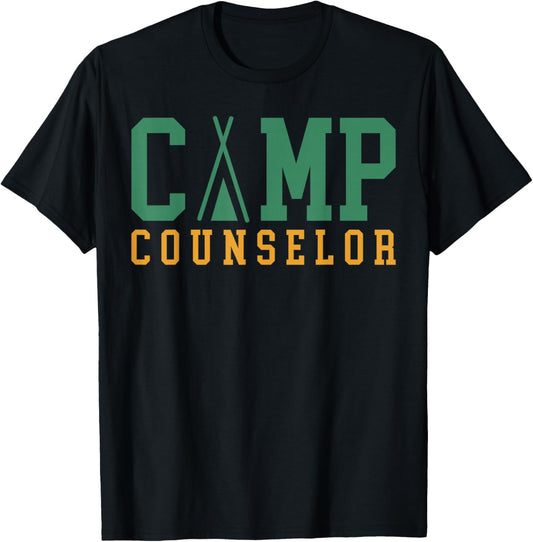 Camping Summer Camp Counselor Staff Director Camper T-Shirt - T-Shirt | Black