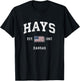 Hays Kansas KS Vintage American Flag Sports Design Kids Men T-Shirt - T-Shirt | Black
