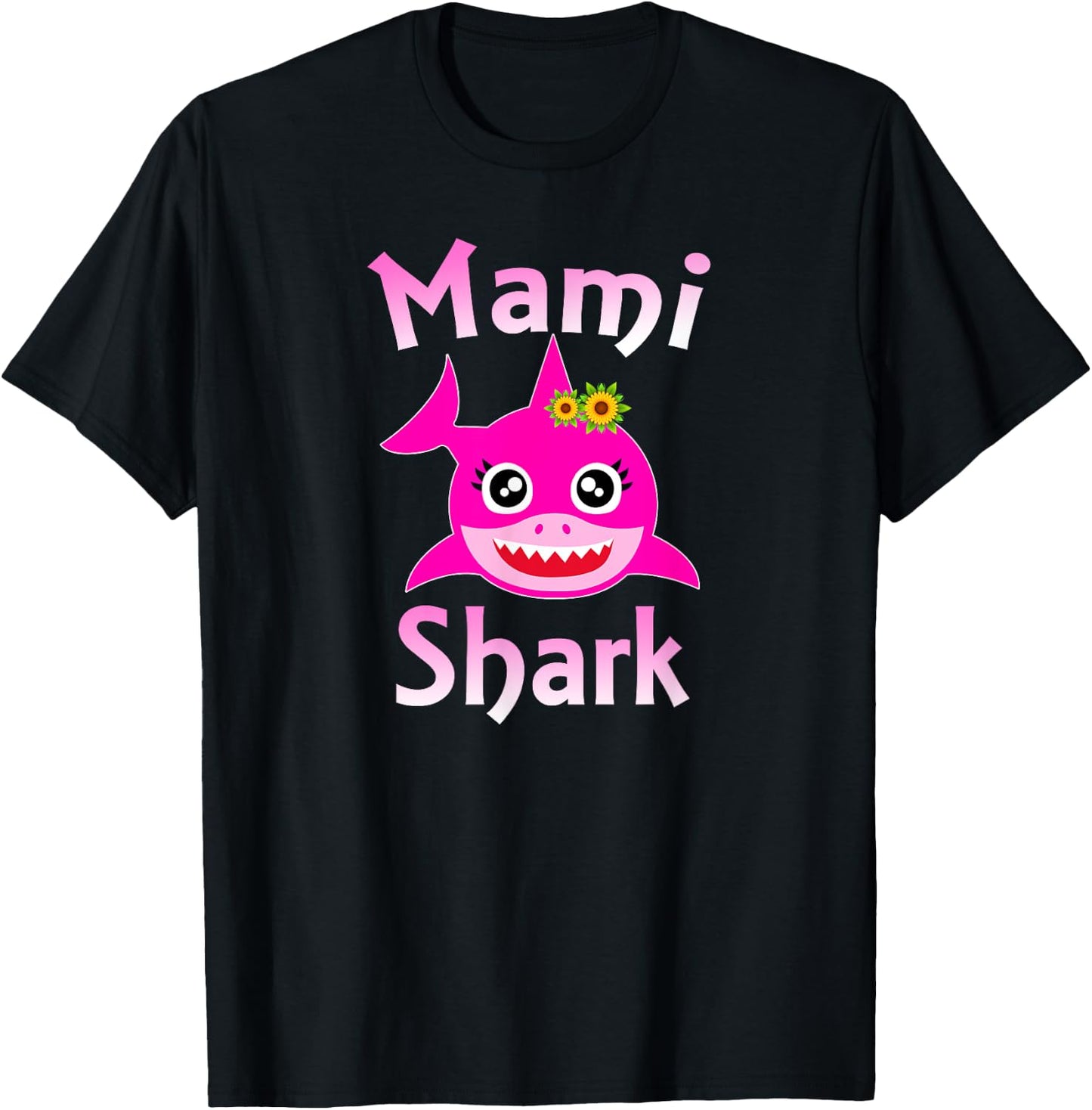 Mami Shark Funny Spanish Mom Gift T-Shirt - T-Shirt | Black