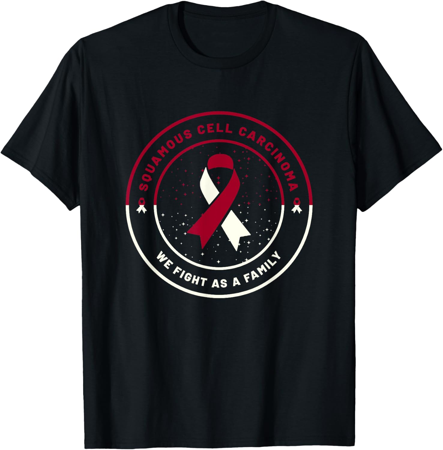 Squamous Cell Carcinoma Ribbon Awareness Family Support Gift T-Shirt - T-Shirt | Black