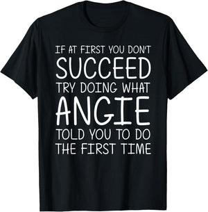 ANGIE Gift Name Personalized Birthday Funny Christmas Joke T-Shirt - T-Shirt | Black