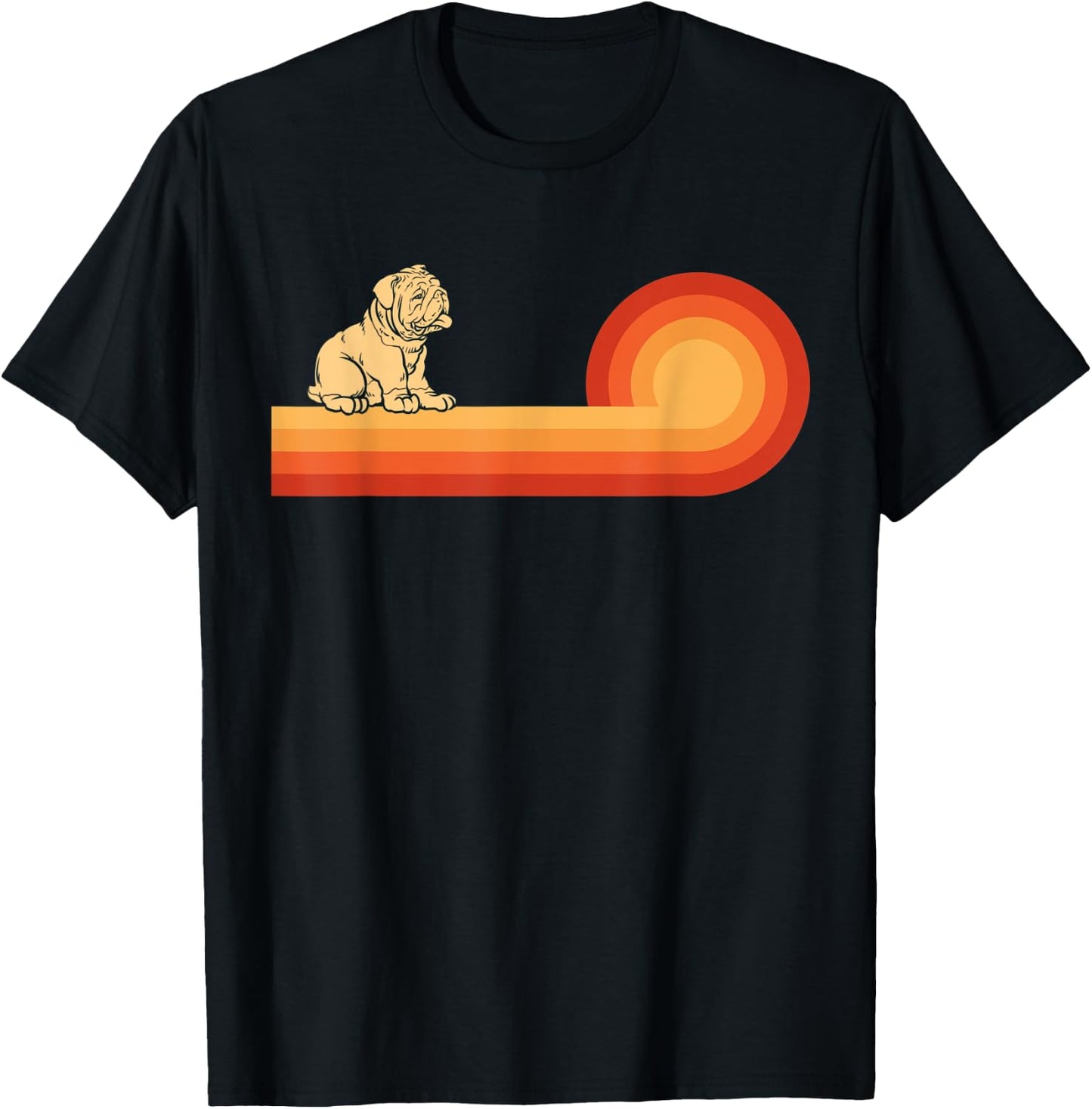 Retro English Bulldog Gifts Dog Mom Shirt Vintage Bull Dog T-Shirt - T-Shirt | Black