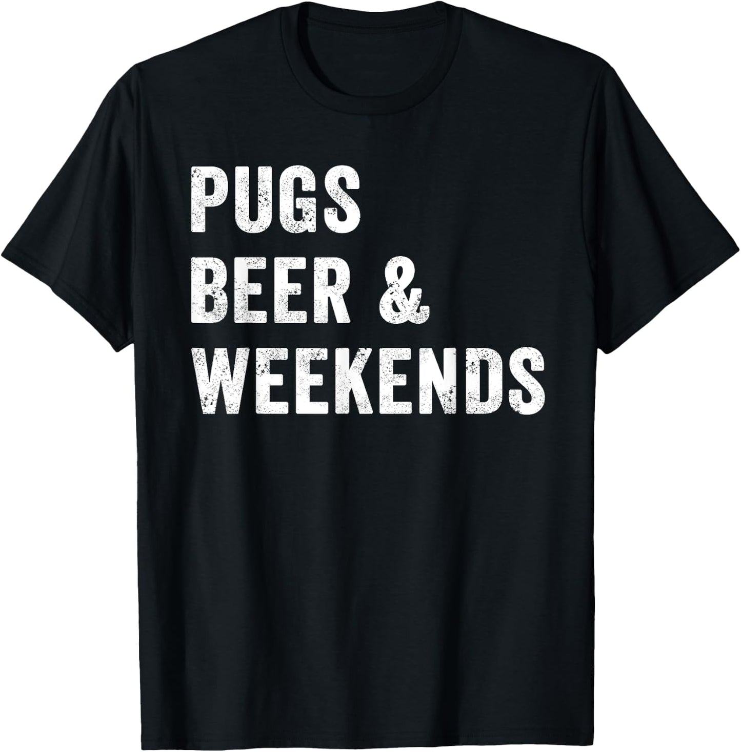 Women Pug Mom Shirt Funny Dog Mama Puppy Pugs Beer Weekends T-Shirt - T-Shirt | Black