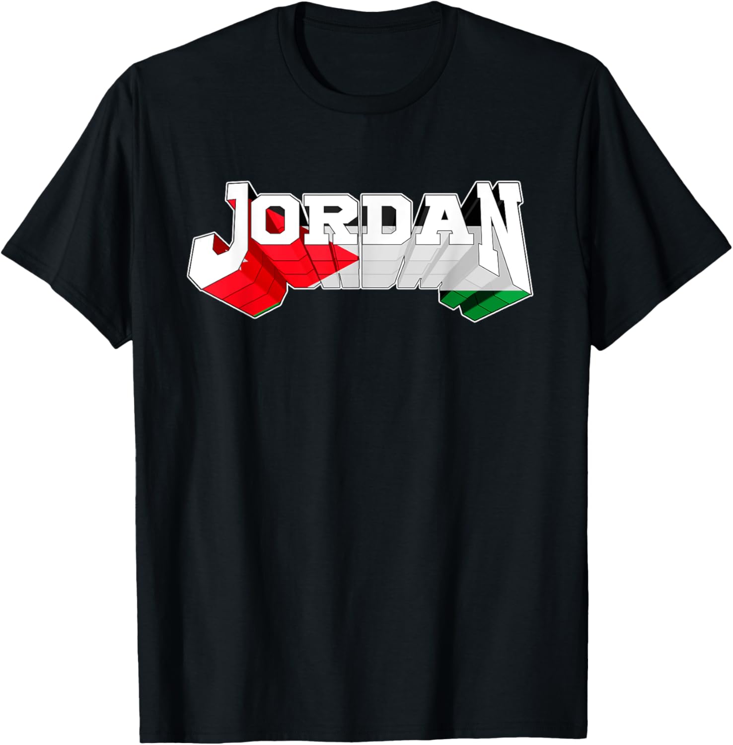 Proud Jordan Flag Jordanian T-Shirt - T-Shirt | Black