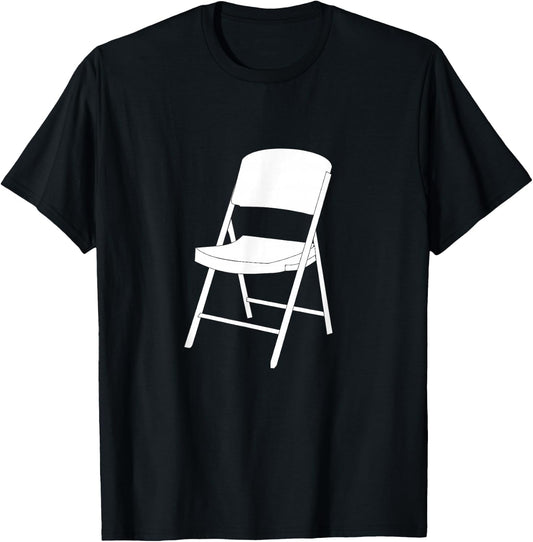 Folding Chair Shirts -Adults Classic Fit Cotton 100% Black Small T-Shirt - T-Shirt | Black
