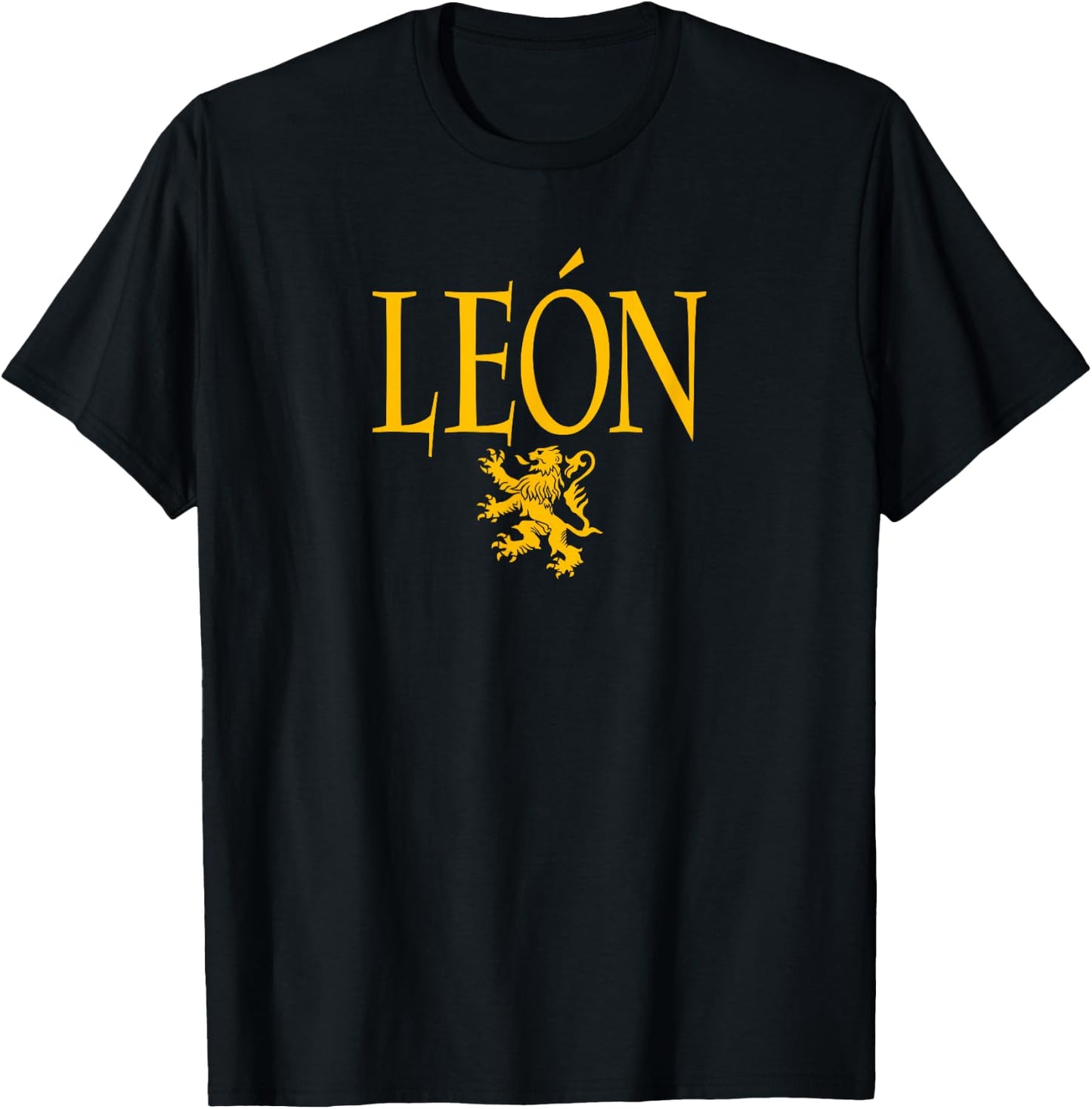 Leon Mexico Lion Amber Print T-Shirt - T-Shirt | Black