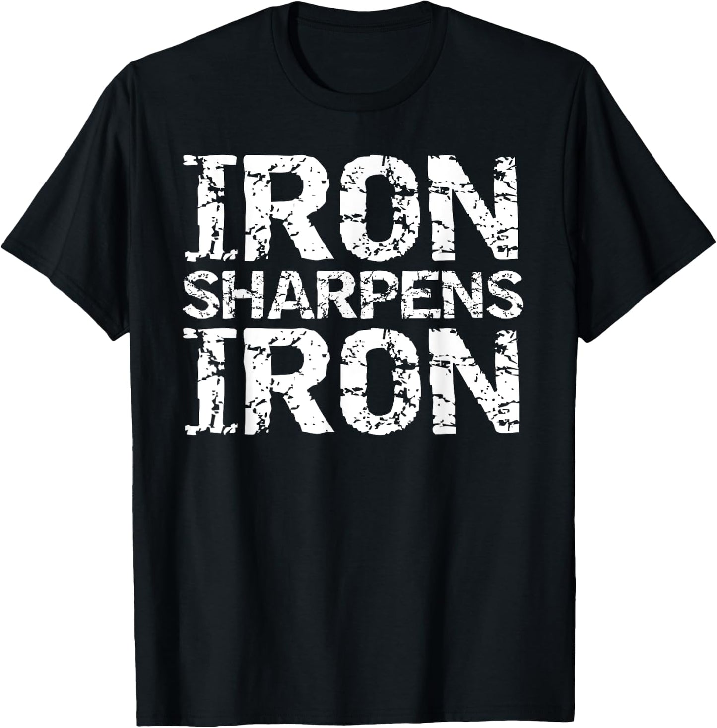 Vintage Christian Quote for Groups Iron Sharpens Iron T-Shirt - T-Shirt | Black