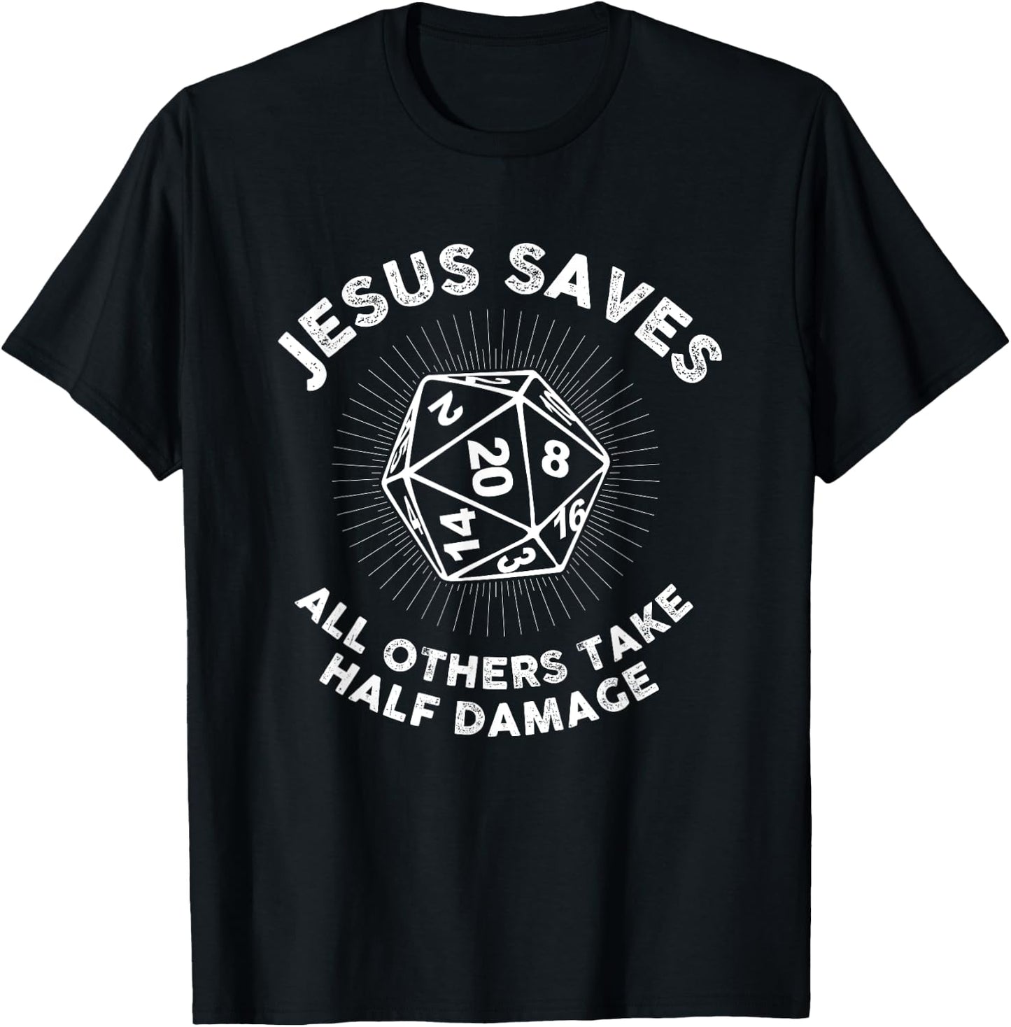 Jesus Saves Gift A D20 Role Playing Nerd T-Shirt - T-Shirt | Black