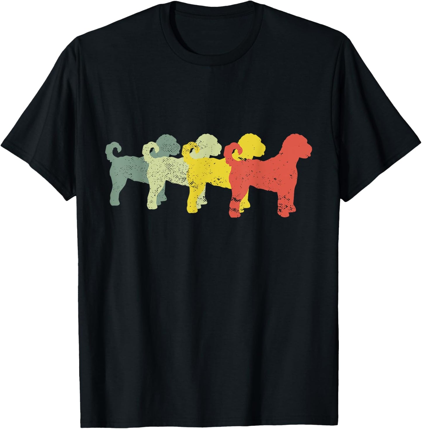 Funny Retro Doodle Dad & Mom - Aussie Doodle & Goldendoodle T-Shirt - T-Shirt | Black