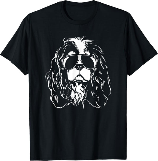 Funny Cavalier King Charles Spaniel sunglasses cool dog Men Women Girls Kids T-Shirt - T-Shirt | Black