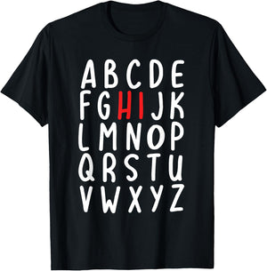 Back to School Hi Alphabet Letters Gift T-Shirt - T-Shirt | Black