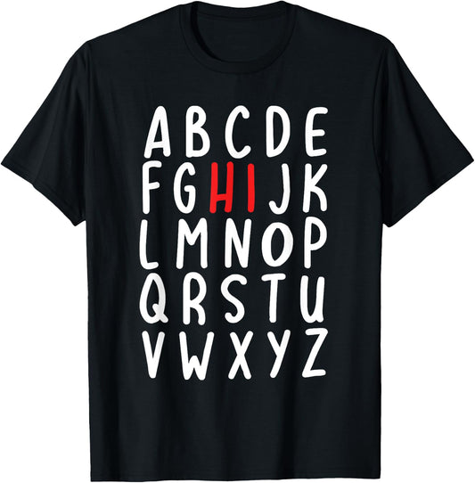 Back to School Hi Alphabet Letters Gift T-Shirt - T-Shirt | Black