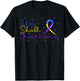 Overcome Bladder Cancer Purple Blue And Yellow Ribbon Gift T-Shirt - T-Shirt | Black