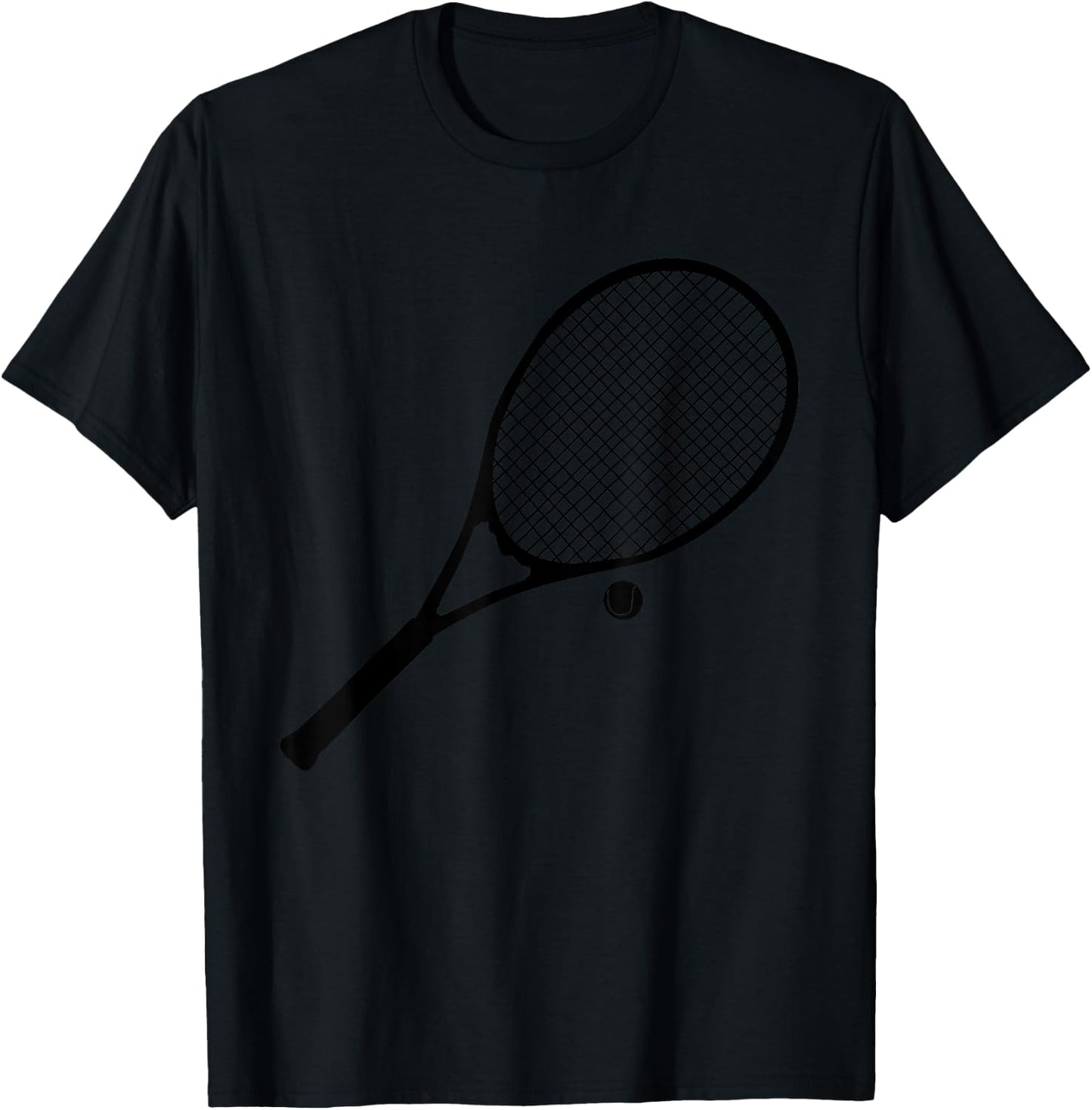 Silhouette Tennis Racket And Ball Player Smash Serve Fans T-Shirt - T-Shirt | Black
