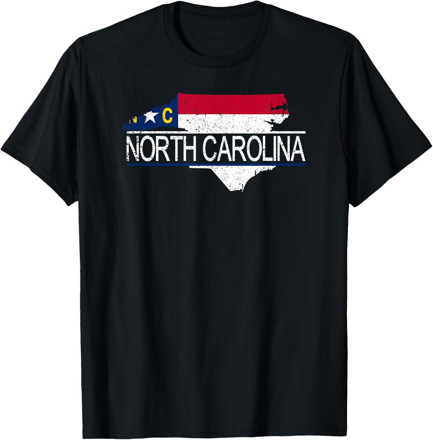 Distressed North Carolina T-Shirt - T-Shirt | Black