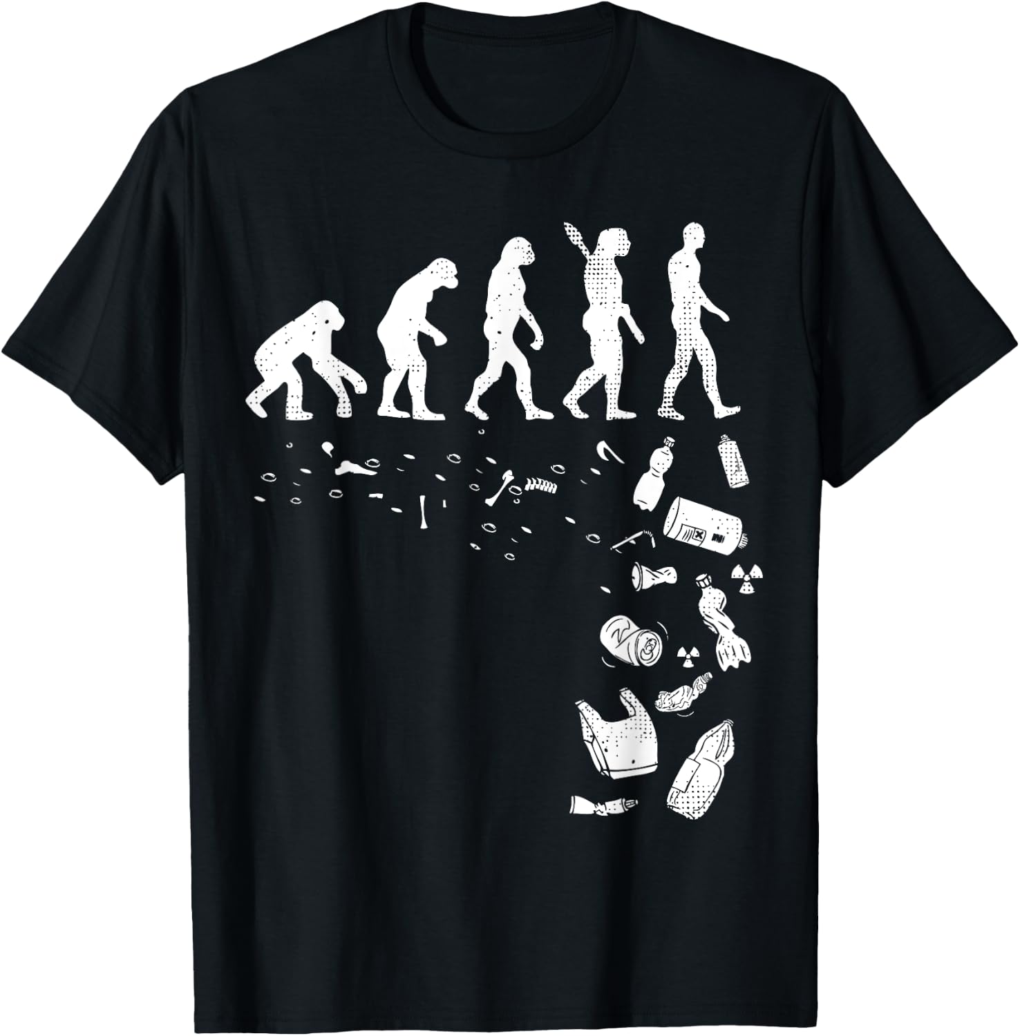 Human Evolution Pollution Cool Earth Day Lover Gift T-Shirt - T-Shirt | Black